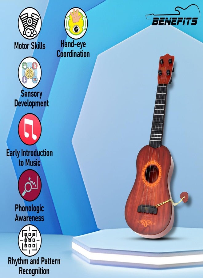 ويش كي جيتار ويشكي الموسيقي ذو 4 أوتار، مثالي للأطفال المبتدئين من عمر 3 إلى 6 سنوات، لعبة ممتعة وتعليمية لتنمية مهاراتهم الموسيقية المبكرة. - Image 4